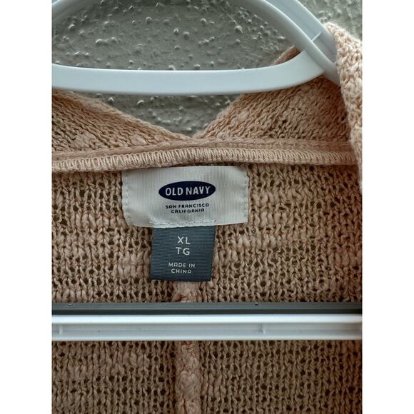 Old Navy Womens Cardigan Size XL Pink 3/4 Sleeve Open Front Open Knit - Picture 4 of 10